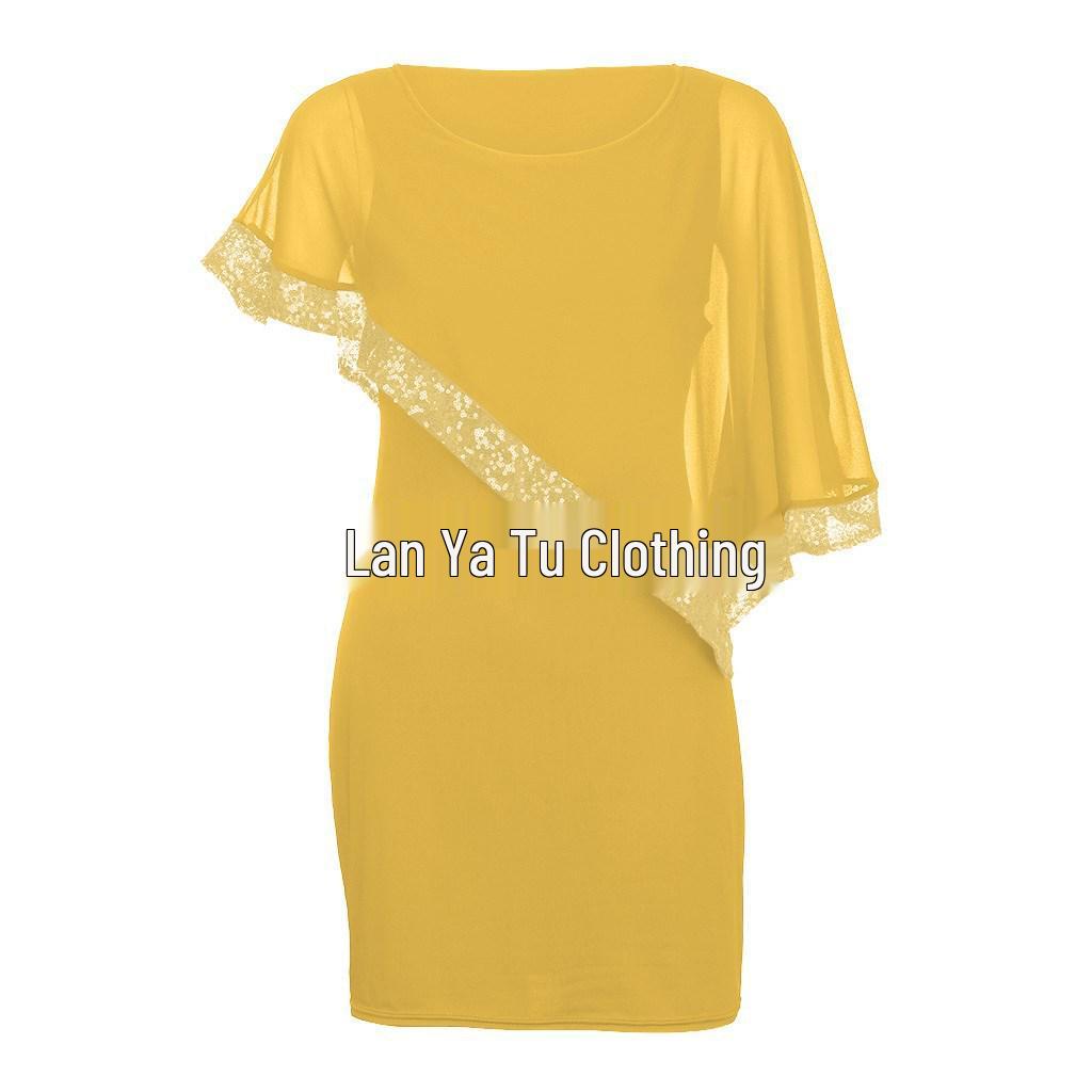 2024 Irregular Sequin Patchwork Plus Size Women's Dress - 8 Colors & Sizes Available