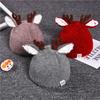 Baby Wool Hat Children's Knitted Hat Pullover Hat Baby Antlers Christmas Hat Children's Warm Hat