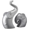 Latest Silver Home Decor Elephant Couple | Ceramic Figurines (Set of 2, Matte Silver)