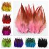50Pcs Long Red Tip Feathers Colored Chicken Feathers Dream Catcher Cat Stick Decorative Accessories Diy Handmade Materials