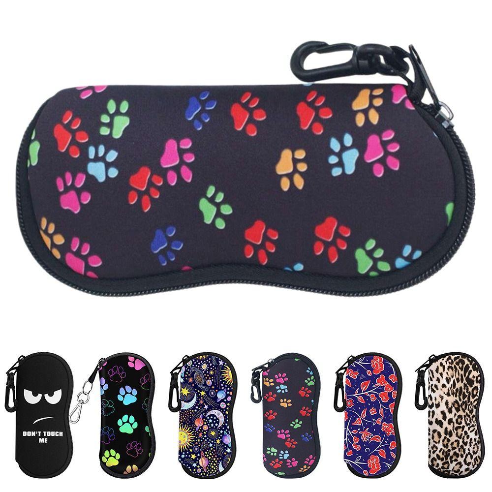 Soft Sunglasses Case Durable Reading Glasses Case Fashion Zipper Glasses Pouch  for Men and Women