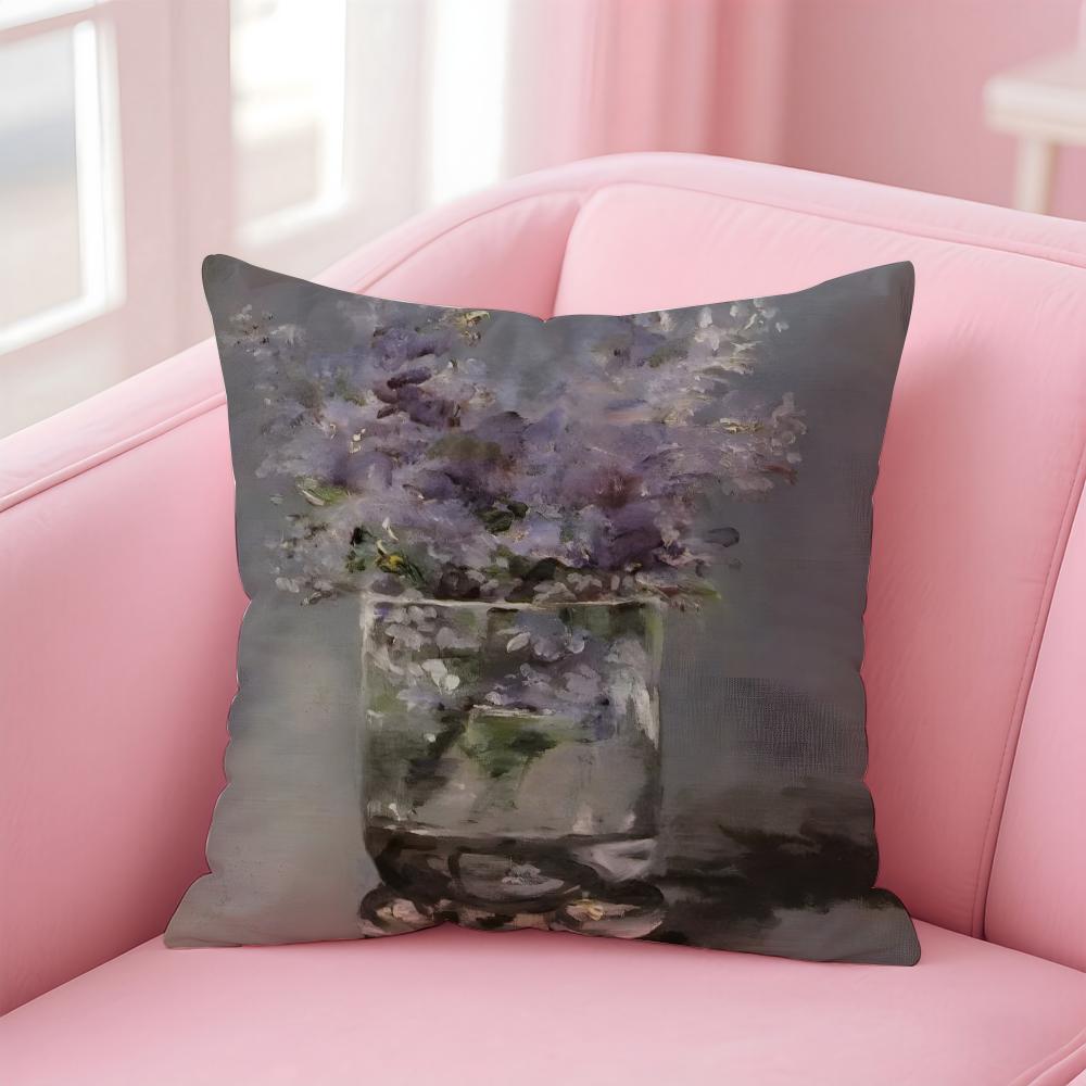 impressionism EEdouard Manet Cushion Cover Pillow Case Ultra Soft Skin Friendly Fabric Cloud Like Comfort Concealed Zipper