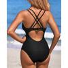 CHARMLEAKS Женский цельный купальник крючком с глубоким V-образным вырезом и ремешками, купальный костюм, Монокини, купальник