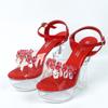 Transparent Heel Rhinestone Thick Heel Crystal Heel Sandals Women's Summer Waterproof Table Non-slip Thick Sole Sexy Versatile Shoes