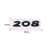 3D Glossy Black Chrome Silver Metal Logo Emblem Badge Decal Car Sticker for 208 Car Accessories