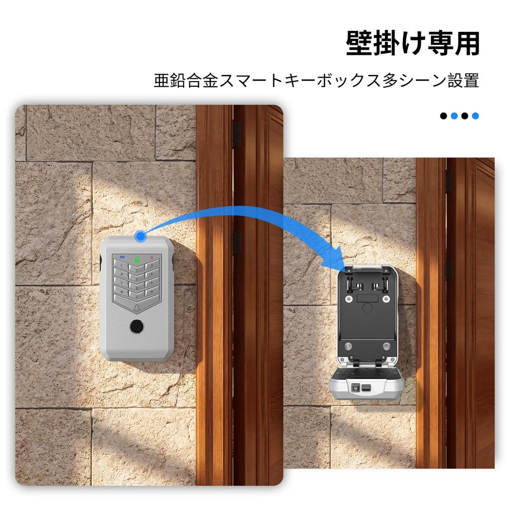 TenixLox Smart Key Suitable for Guesthouses and Real Box Fingerprint/PIN/App Unlock, Waterproof, Anti-theft, Wall-mountable, Estate.