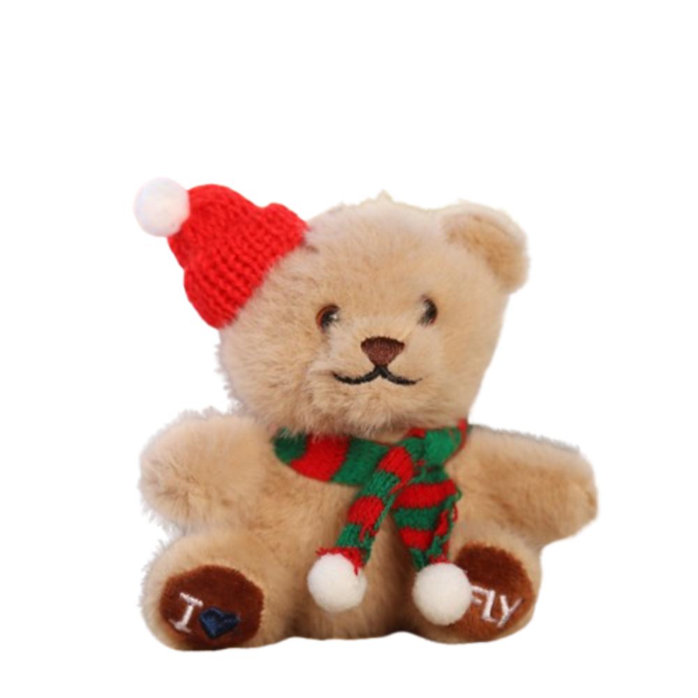 Scarf Christmas Bear Plush Doll Anti-lost Bag Decoration Christmas Hat Pendant  Kindergarten Gifts