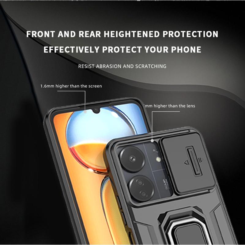 Слайд-объектив крышка бронированный противоударный чехол для Xiaomi redmi 13C 13 C C13 Redmi13c 4G магнитный держатель кольцо защитный Fundas Redmy 13c