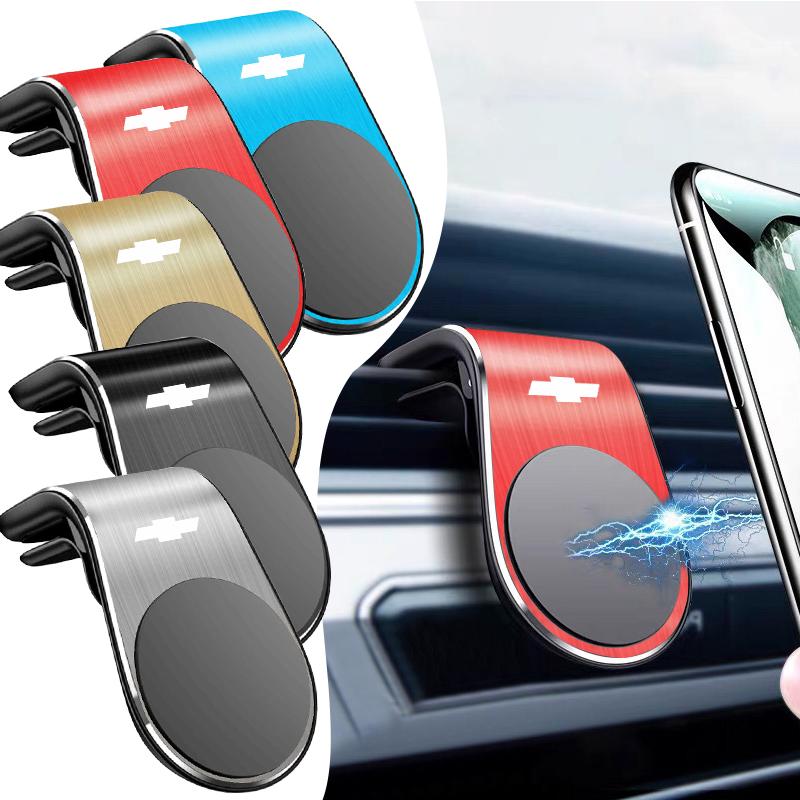 New 1Pcs Magnetic Car Emblem Phone Holder 360 Rotation Bracket For Chevrolet Trax