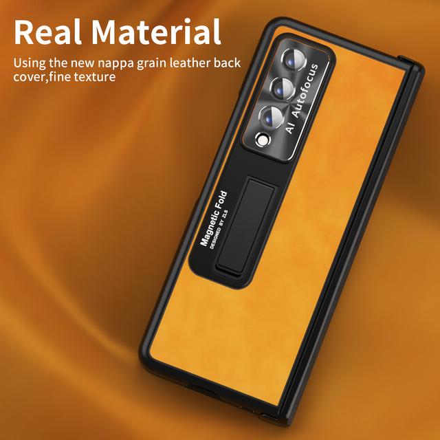 Кожаный защитный чехол с подставкой для всего тела для Samsung Galaxy Z Fold4 5g Fold 4 Fold3 Fold 3 Zfold4 противоударный стеклянный пленочный чехол