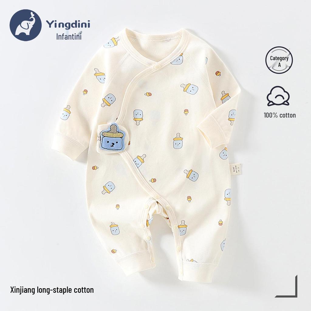 Комплект пижамы унисекс из чистого хлопка для новорожденных с бабочкой