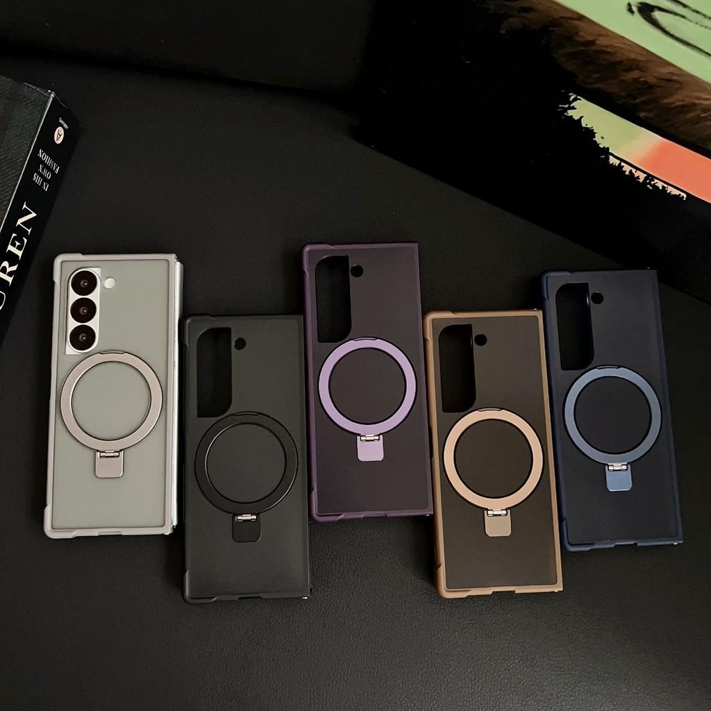 For Samsung Galaxy Z Fold6 5G Magnetic Case Kickstand Shockproof Matte PC+TPU Phone Cover
