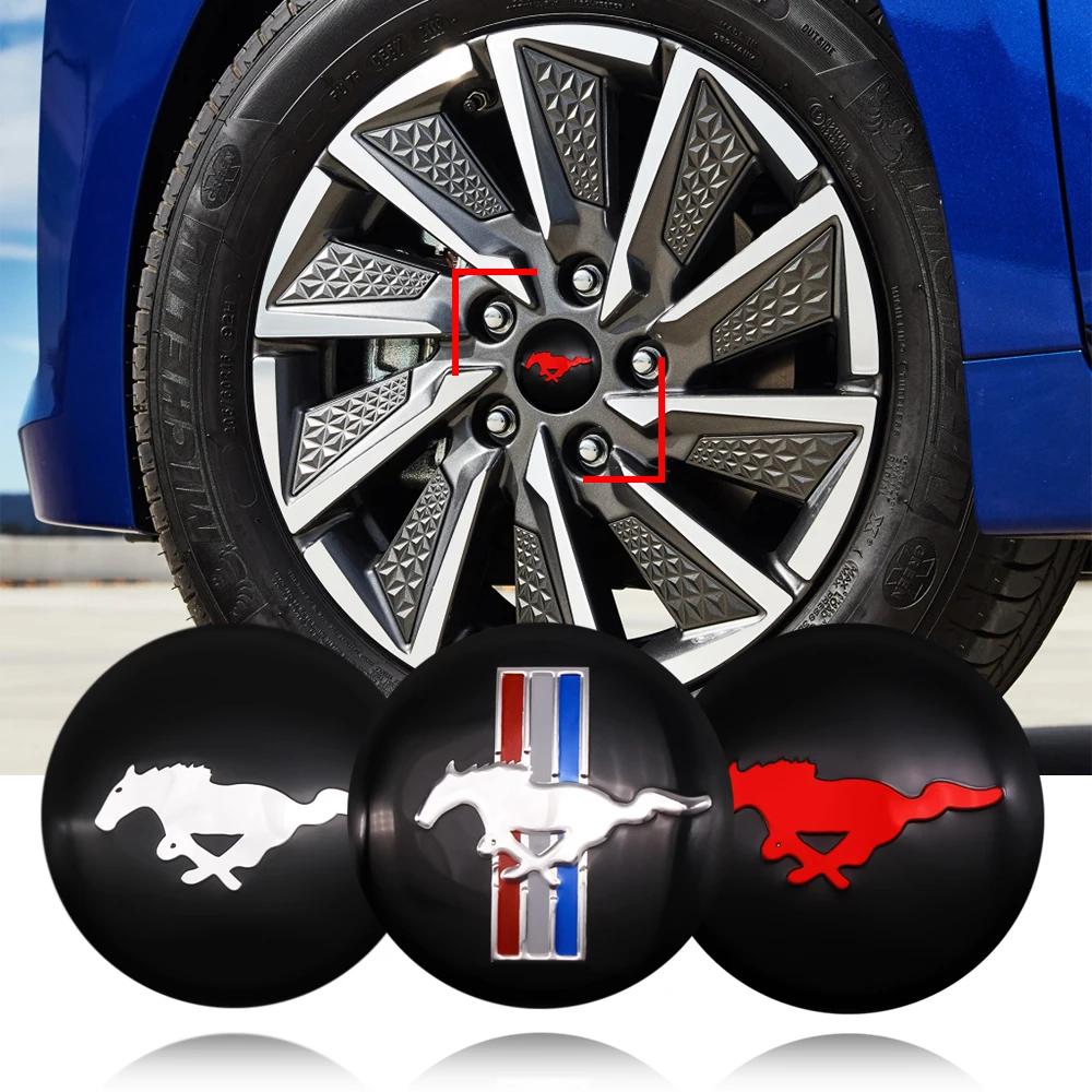 BBAF3 4pcs 56mm Car Wheel Center Hub Stickers Center Caps Decal Tire Rim Sticker Decoration For Ford Mustang Fiesta Mondeo Fusion Kuga