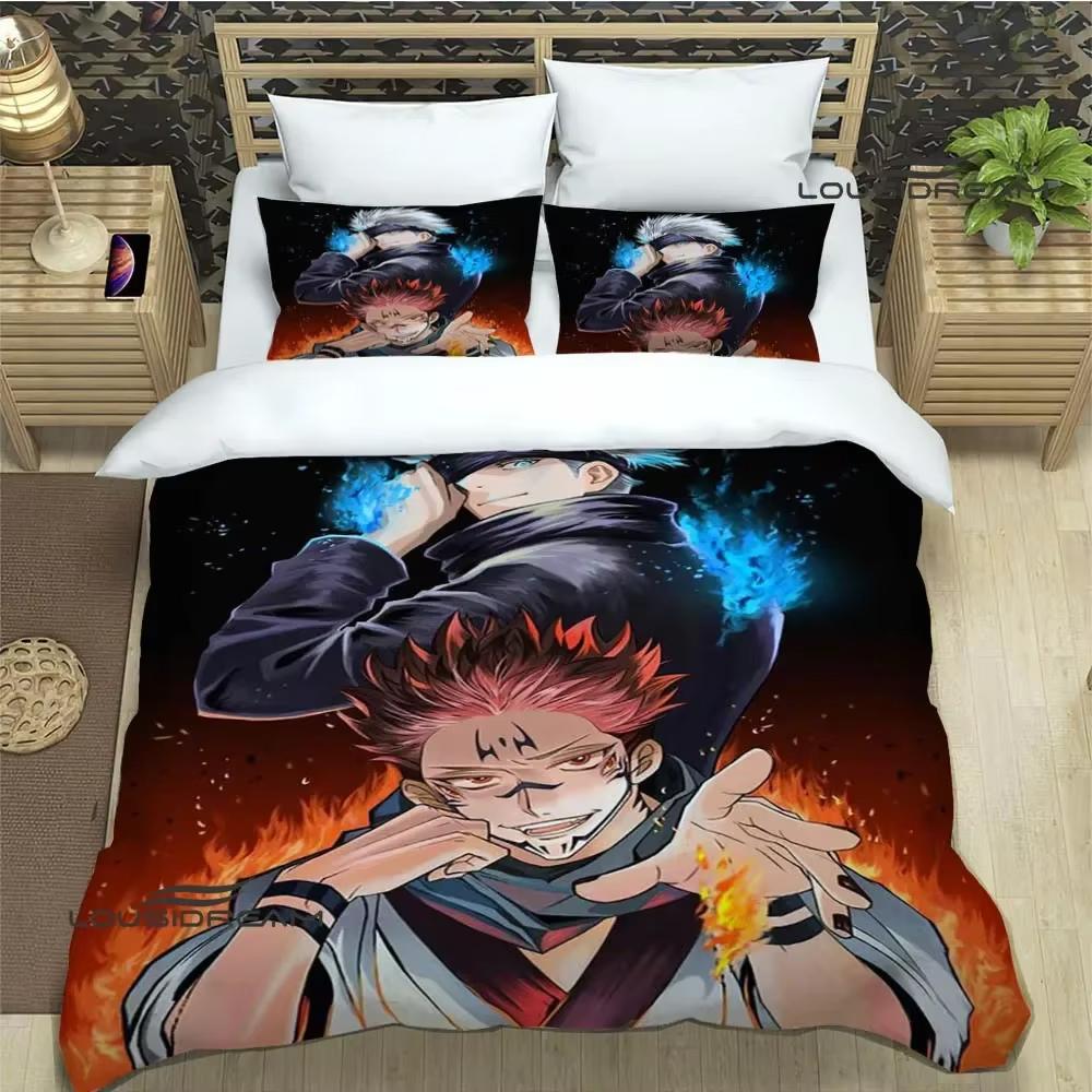 J-Jujutsu K-Kaisens Cartoon Bedding Sets Exquisite Bed Supplies Set Duvet Cover Bed Comforter Set Bedding Set Luxury Birthday Gifts