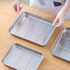 1 Set Multifunctional Stainless Steel Oven Baking Pan Grill Rack Set Non-stick Rust-proof BBQ Serving Dish with Cooling Rack Outdoor Camping