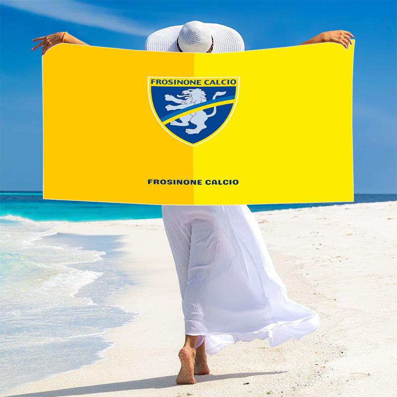 Пляжное полотенце с принтом Frosinone Calcio, Большое, Мягкое, Быстросохнущее, для Пляжа, Кемпинга, Плавания