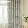 1 шт. NAPEARL Винтажная пасторальная зеленая штора с цветочным принтом, полностью светонепроницаемые шторы для спальни, гостиной, балкона, окна, для домашнего декора