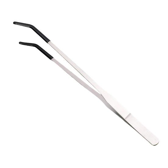 2 шт. Щипцы для кормления рептилий из нержавеющей стали с резиновым наконечником, длинные прямые и изогнутые пинцеты, аксессуары для аквариума с бородатыми агамами и змеями, принадлежности для террариума