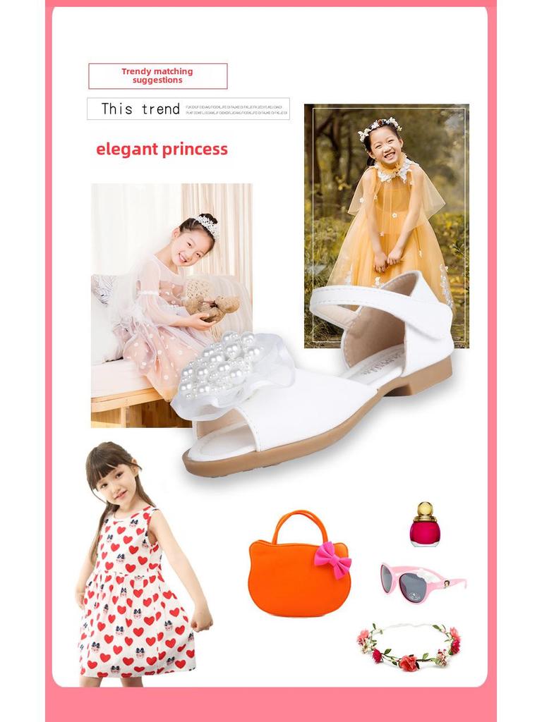 2024 Новые мягкие кожаные сандалии принцессы для девочек - Летняя танцевальная обувь для малышей и маленьких девочек