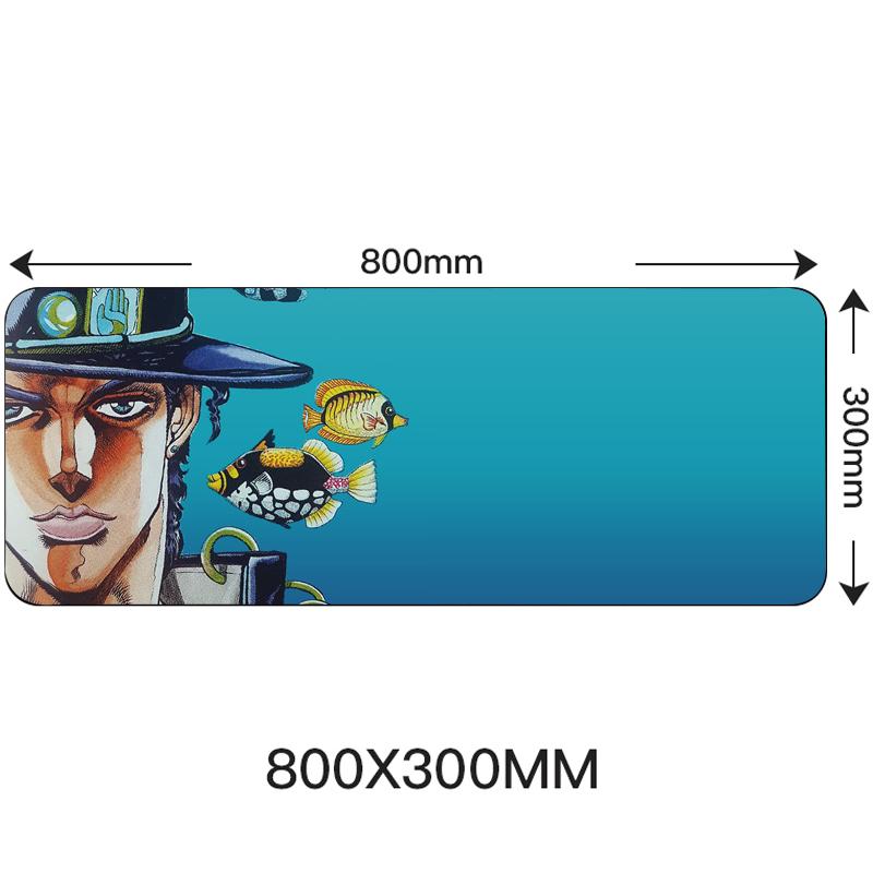 Большой игровой коврик для мыши 80x30 см с заблокированным краем, аниме, компьютерный резиновый коврик для мыши JOJO Bizarre Adventure