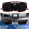 Для Toyota Sienna XL40 2021 2022 2023 2024 2025 Накладка на панель приборов автомобиля, коврик для защиты от света, коврик на приборную панель