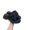 Outer slippers women's summer new fashion versatile woven word thick bottom non-slip casual cool slippers tide