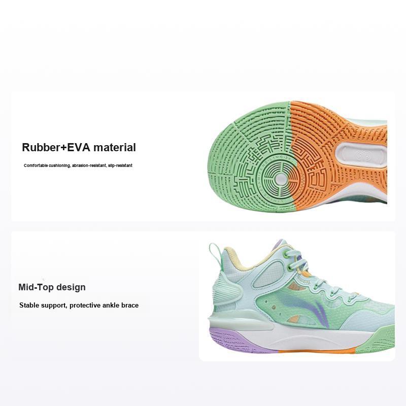 Баскетбольные кроссовки Li Ning Youth Pioneer Team 3.0 Cloud Technology с нескользящей подошвой, износостойкие, легкие, средней высоты, с отскоком, детские баскетбольные кроссовки YKBT026-1