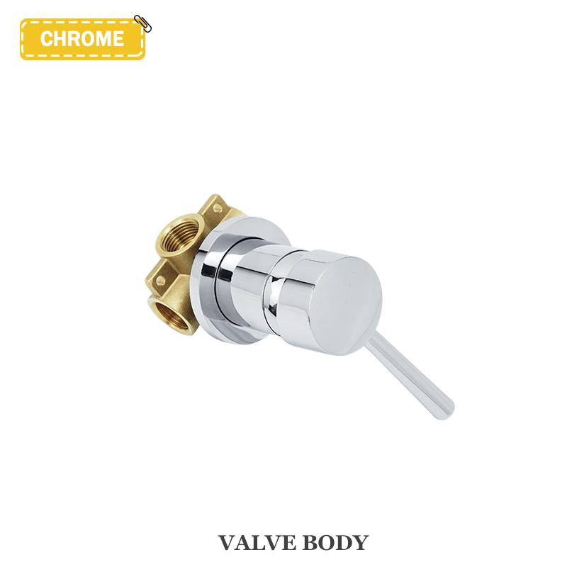 Brushed Gold Bathroom Shower Accessories Round Hidden Single Function Hot And Cold Single Handle Brass Shower Faucet Valve Body