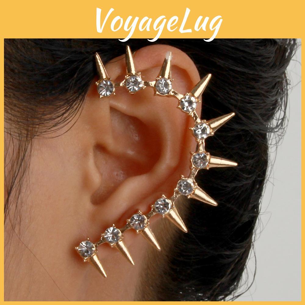 Fashion Alloy Ear Climber With Geometric And Rivet Design For Women Stylish