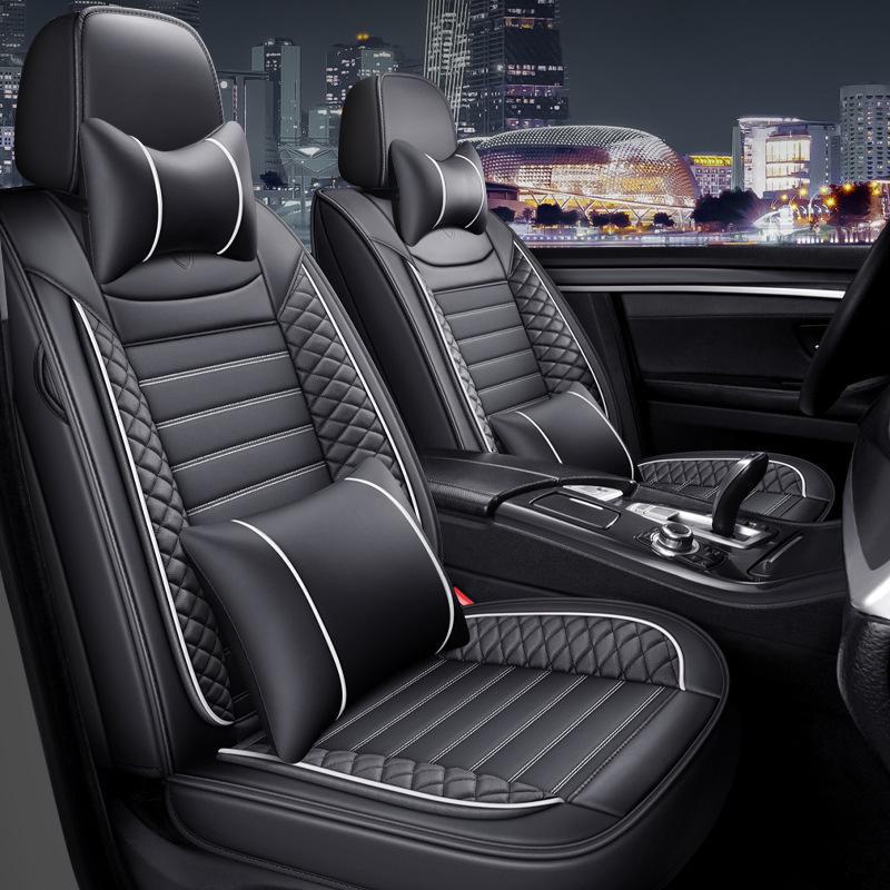 Универсальный комплект кожаных подушек для автомобильных сидений - всесезонный дышащий чехол для сиденья Business Wing, полностью покрытый для пяти сидений.