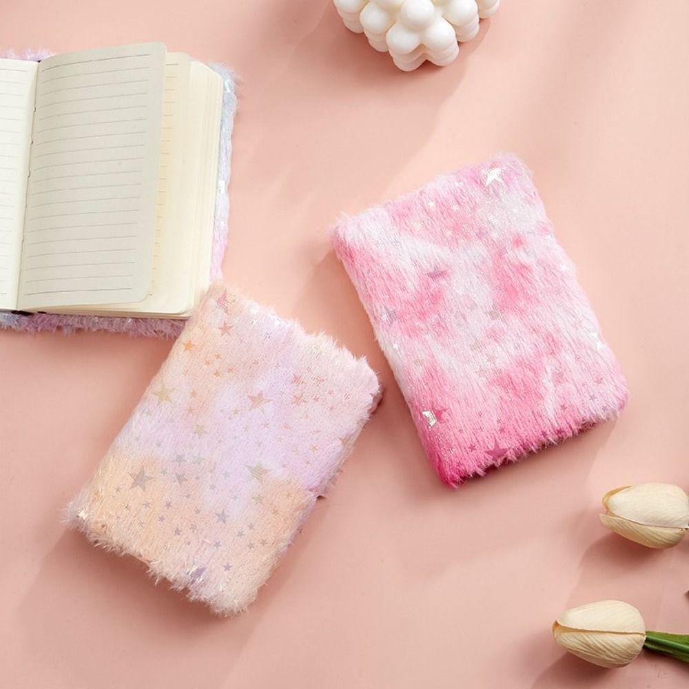 Daily Planner Star Gilding Notebook Journal Book A6 Furry Notebook  Office School Supplies