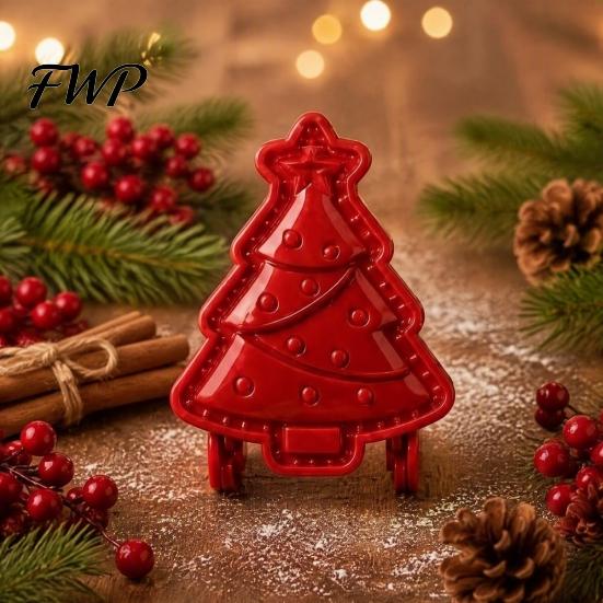 Baking Tools for Christmas Hand Press Pie Mold, Plastic Pastry Dough Cookie Molds Kids Neatly Cut Cutters DIY Holiday Treats Kitchen