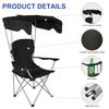Canopy Lounge Chair with Sunshade for Camping, Hiking, Travel, and Other Outdoor Events, with Holder, 1-Pack