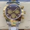 Мужские роскошные двухцветные автоматические часы La Jadia серии Daytona с цветным циферблатом, инкрустированным бриллиантами