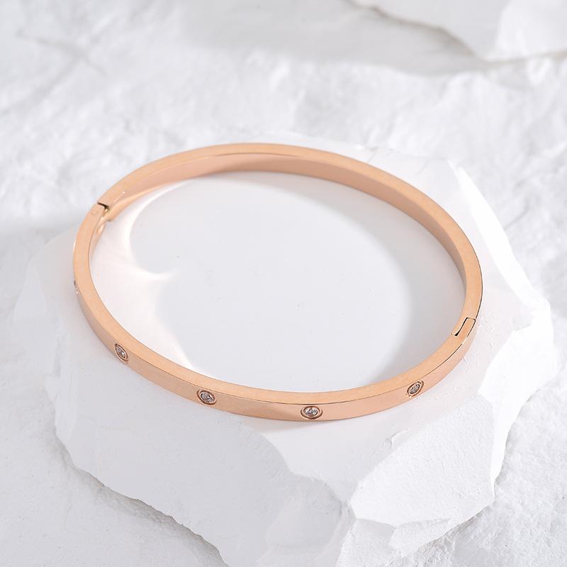 Stainless Steel Ring Stacking Bracelet Women Plated Couple Holiday Gift Fashion Bracelet Party Jewelry