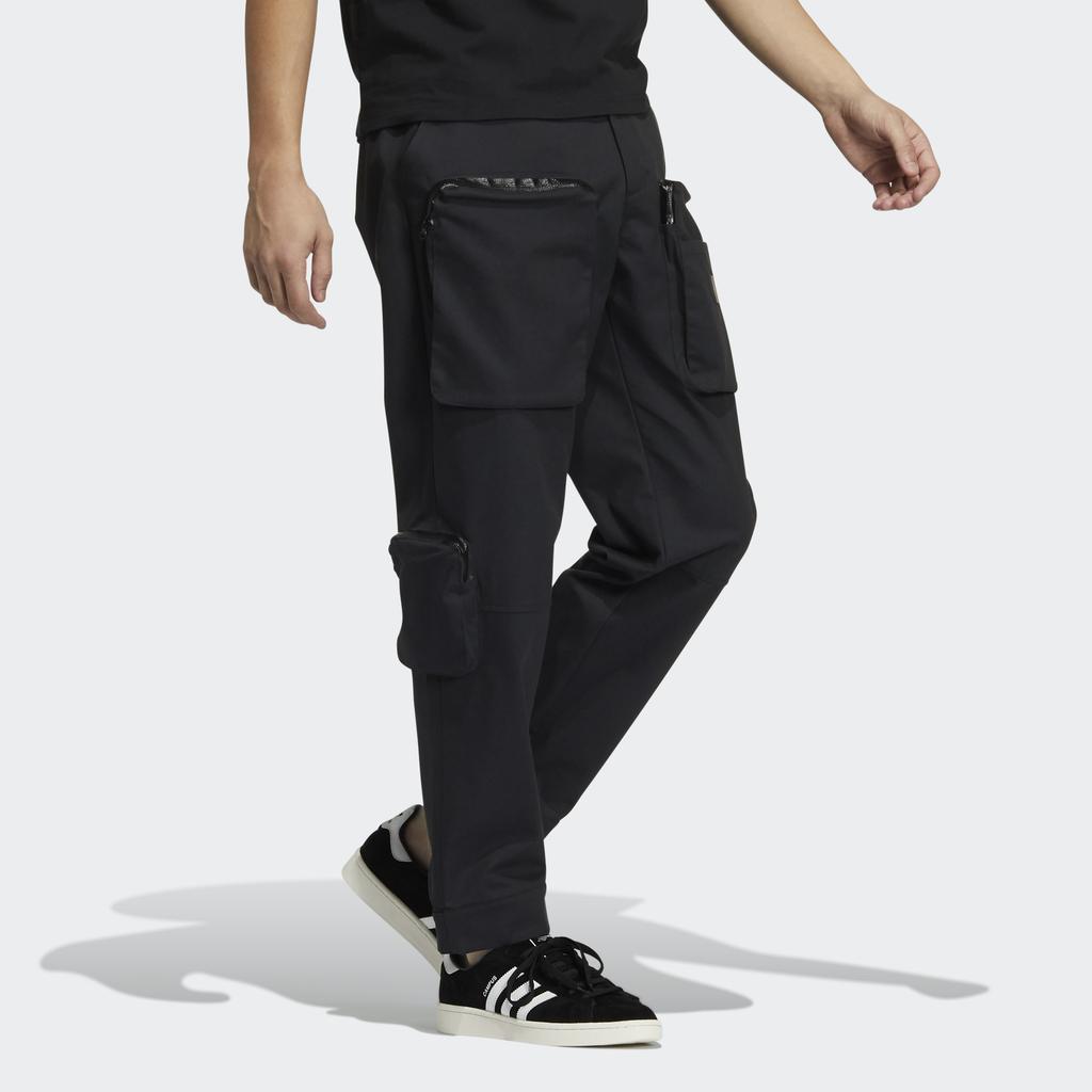 adidas Мужские трикотажные джоггеры-карго с несколькими карманами Originals, черные GV0916
