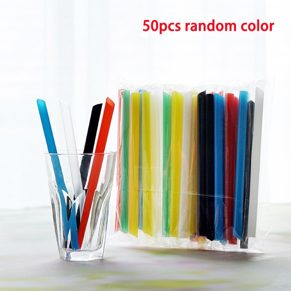 100PCS Disposable Jumbo Colored Straw Pearl Milk Tea Bubble Tea Juice Drink Beverage Drinking Straw Party Supplies 19cm