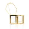 High-End Hexagonal Ring Box, Gold And Jewelry Accessory Box, Golden Glass Luxurious And Retro Jewelry Storage Box