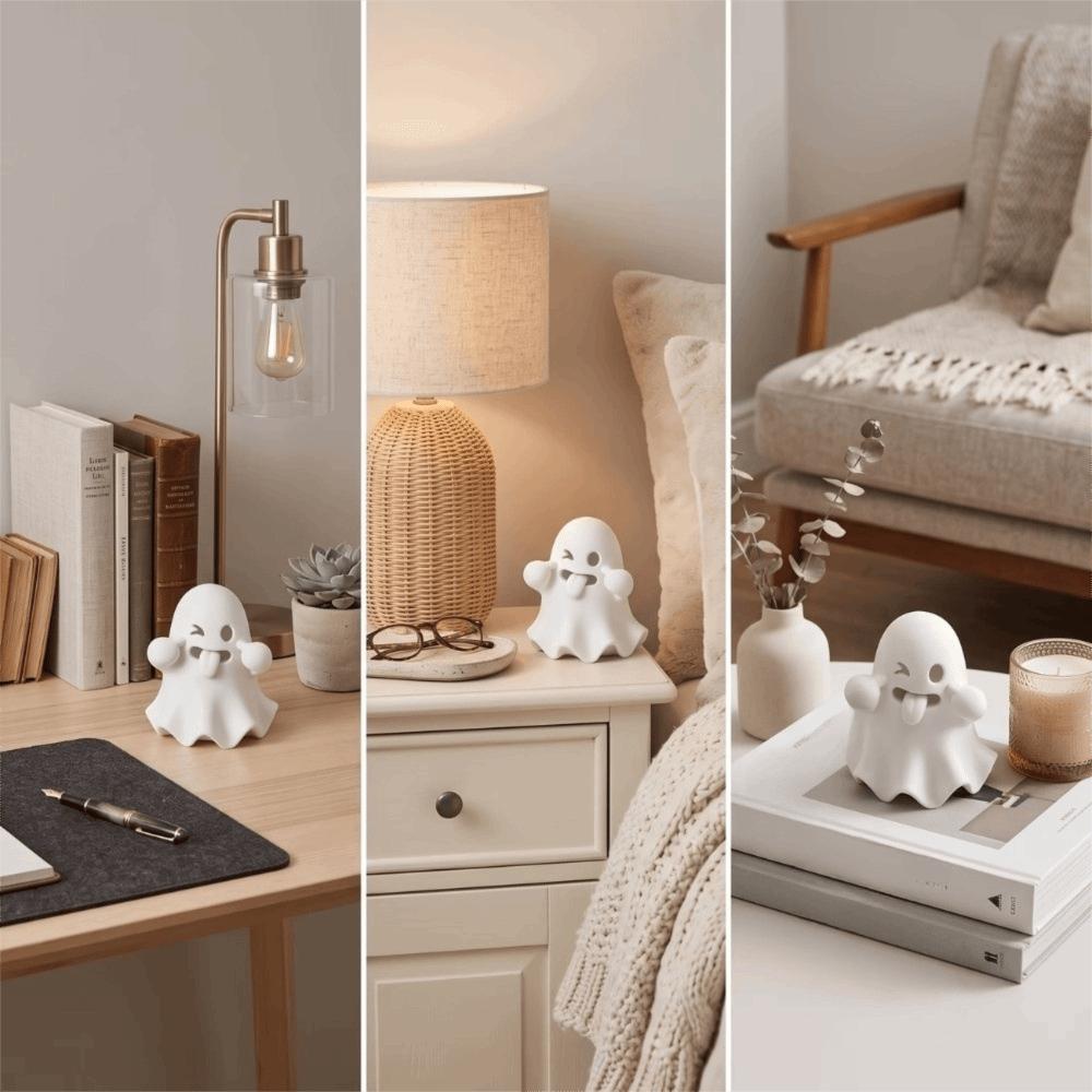 Mischievous Halloween Ghost Figurines Playful Mini Ghost Ornaments Desktop Decor