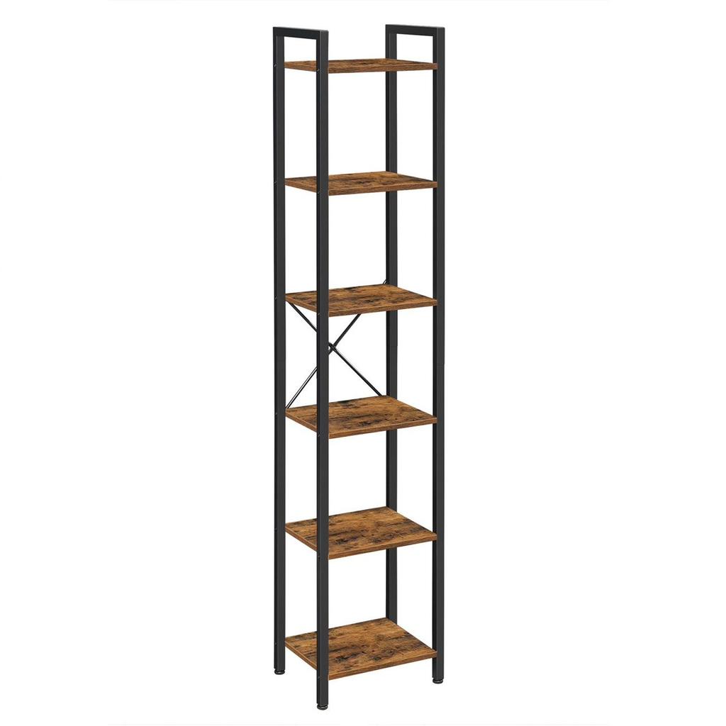 Regał Ciemny Brąz Na Książki Wąski Loft Vr37 40X30X187,5 Begryf