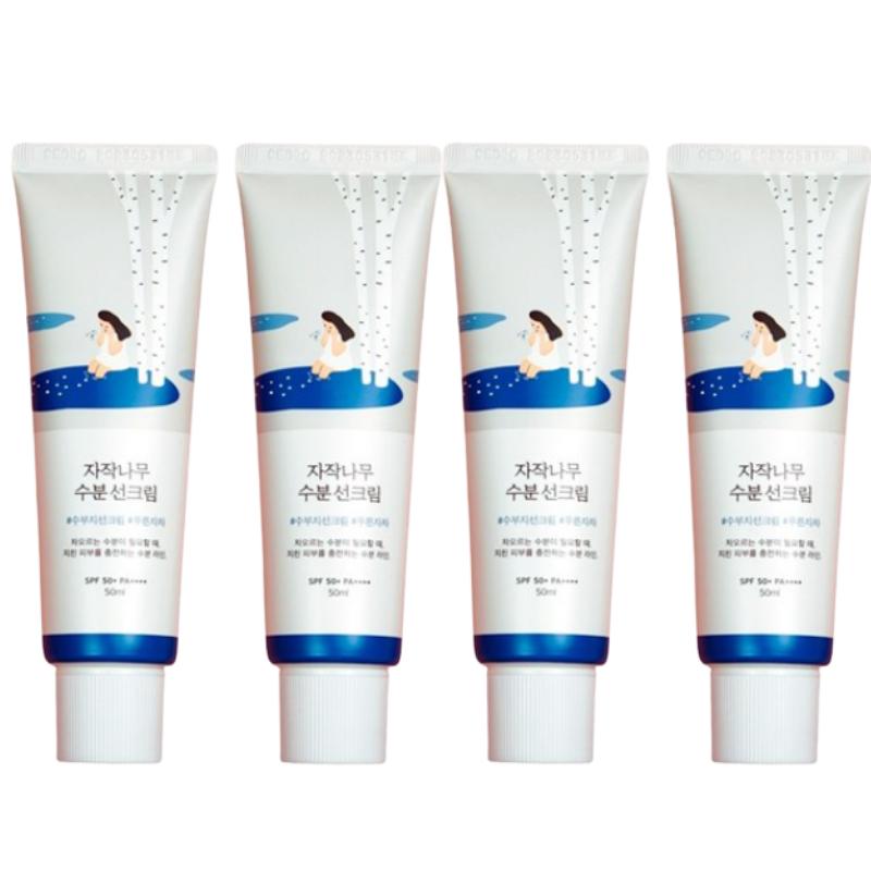 ROUND LAB Березовый Сок Увлажняющий Солнцезащитный Крем SPF50+ PA++++ 50 мл Двойной Набор