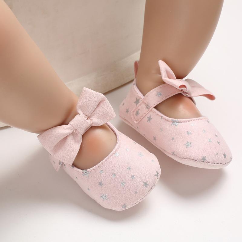 Обувь для малышей От 0 до 1 года, детская обувь для девочек, обувь принцессы, нескользящая детская обувь на липучке с изображением маленькой звезды