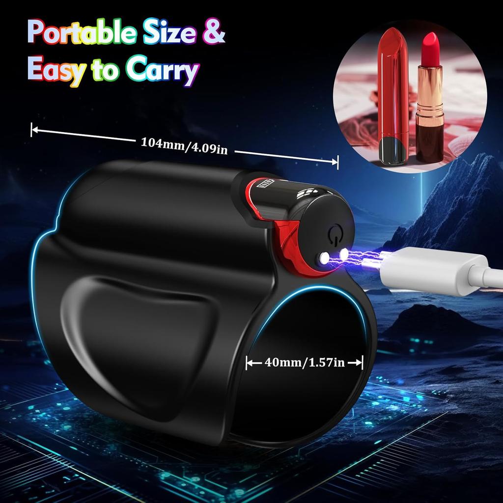 Male Masturbator with 9 Vibrations & LED Display,Vibrating Cock Ring with Detachable Bullet Vibrator Adult Sex Toys for Men Couple Male Sex Toy
