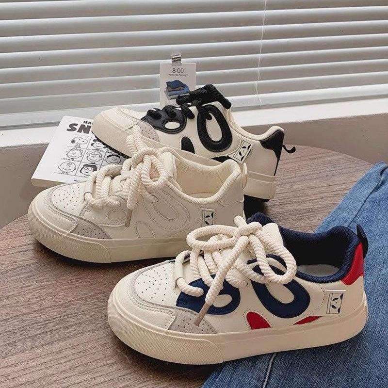 Оригинальный дизайн, белые туфли с пандой, новые модные универсальные повседневные туфли для студентов с круглым носком, осень 2025 г.