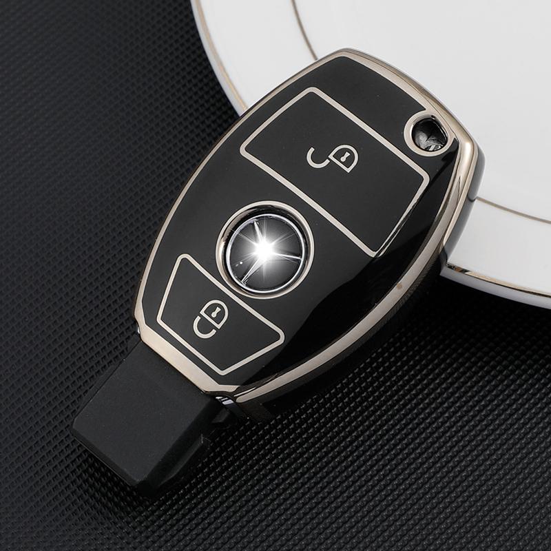 Чехол-брелок из ТПУ для автомобильного ключа Mercedes Benz BGA AMG W203 W210 W211 W124 W202 W204 W205 W212 W176 Автоаксессуары