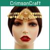 Elegant Simulation Crystal Decoration Gold Women Headwear With Tassel Design For Wedding Accessories