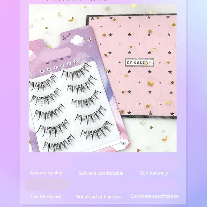 5 пар набора наращивания завитых ресниц. Различные стили повседневной природы. Накладные ресницы и макияж для ресниц. Специальные инструменты. Клей для ресниц.