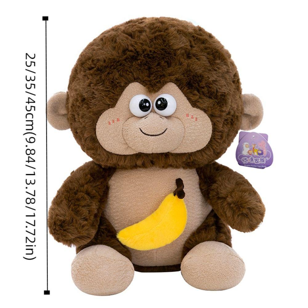 Super Soft Plush Monkey Toy Pull-out Banana Monkey Stuffed Animals  Car Decor