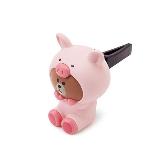 LINE FRIENDS Освежитель воздуха Air Fresh Piggy Brown с зажимом