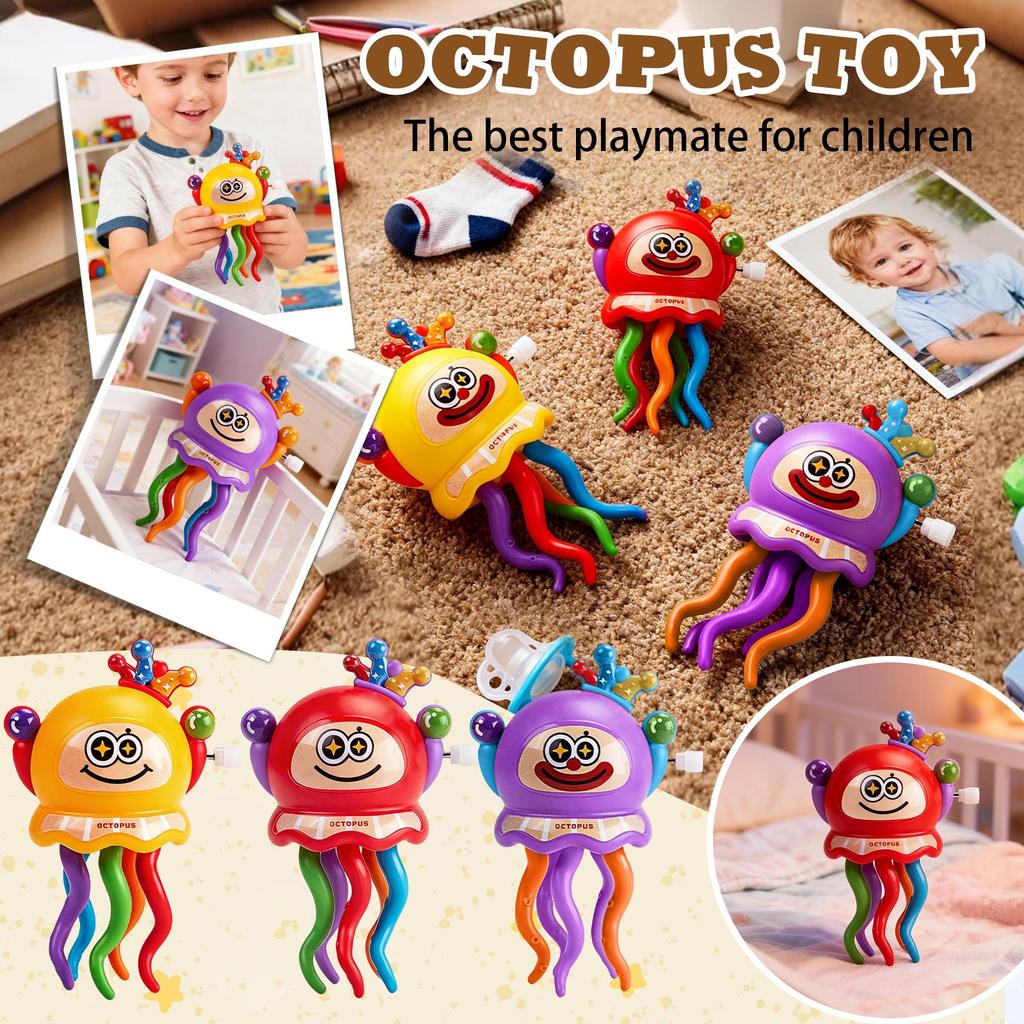 Wind Up Octopus Toy for Kids with Rotating Tentacles Educational Bath Time Entertainment Durable Safe Design